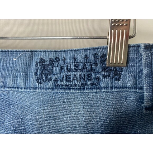 Fusai Men’s Jean's Blue Light Wash Denim Straight Leg Size 32 x 32 - Picture 5 of 7